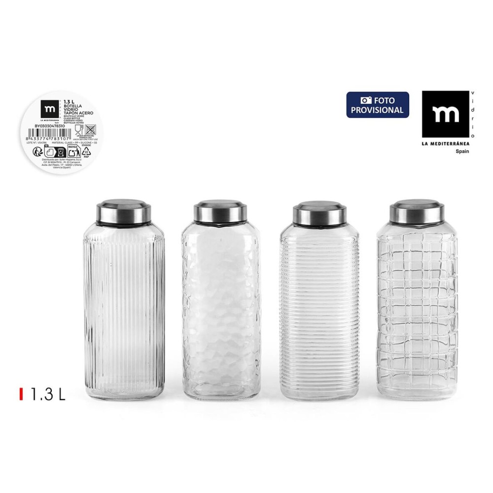 Bouteille en Verre La Mediterránea verre Acier 1,3 L (12 Unités)