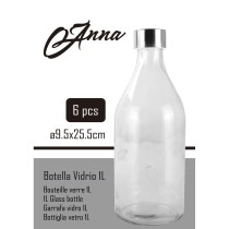 Bouteille en Verre La Mediterránea Métal verre 1 L (6 Unités)