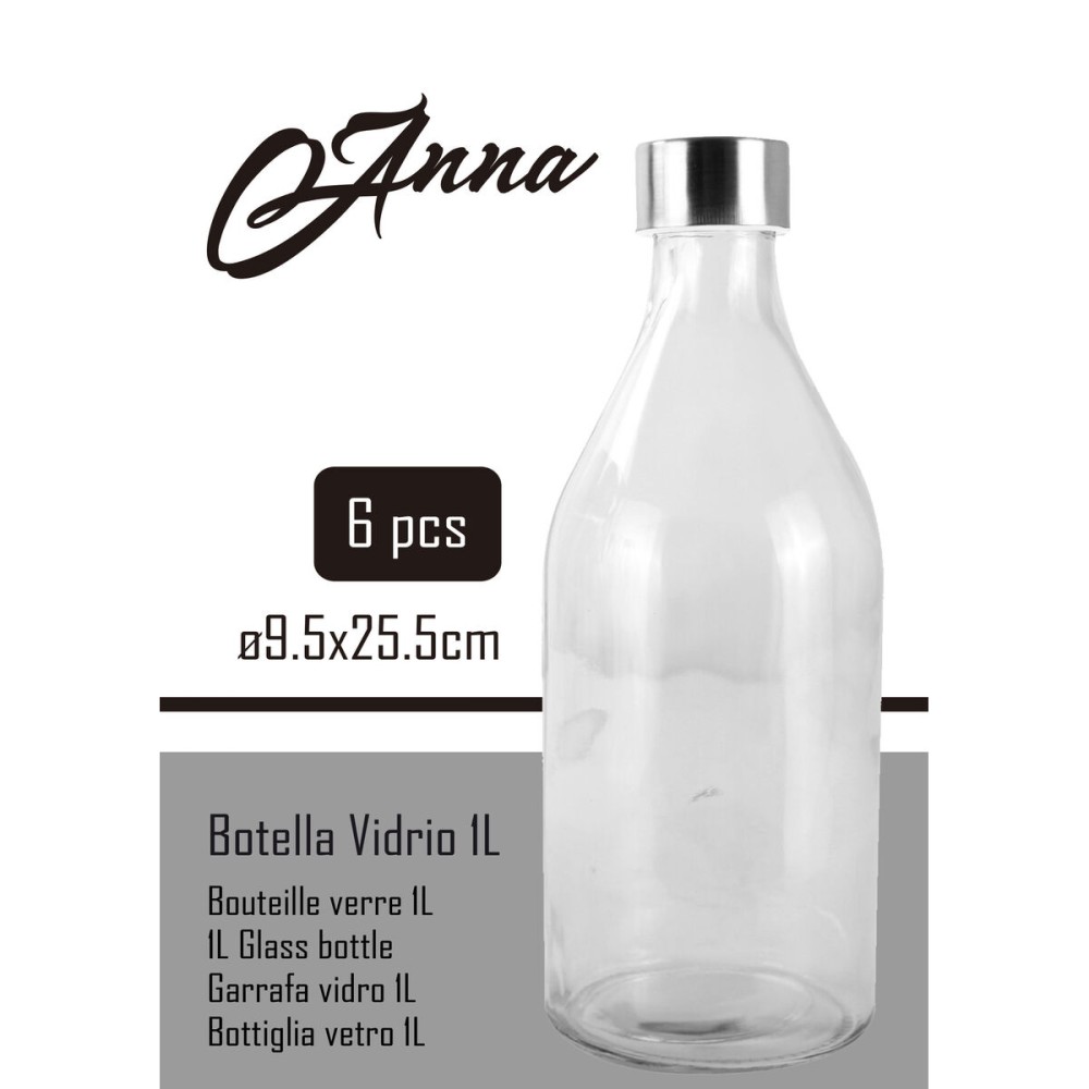 Bouteille en Verre La Mediterránea Métal verre 1 L (6 Unités)