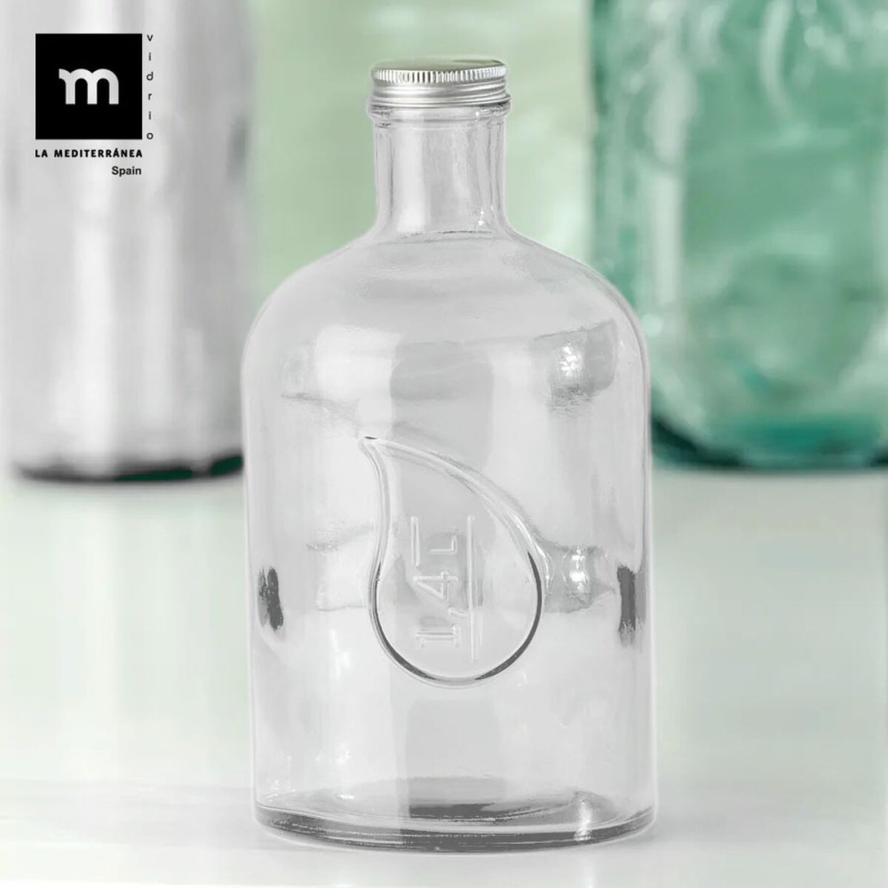 Glas-Flasche La Mediterránea Metall Glas 1,4 L (12 Stück)