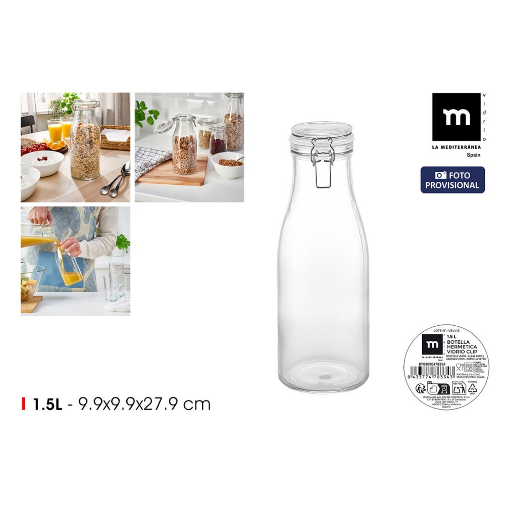 Glas-Flasche La Mediterránea Glas 1,5 L (6 Stück)
