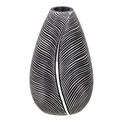 Vase White Black Polyresin 19 x 19 x 30 cm