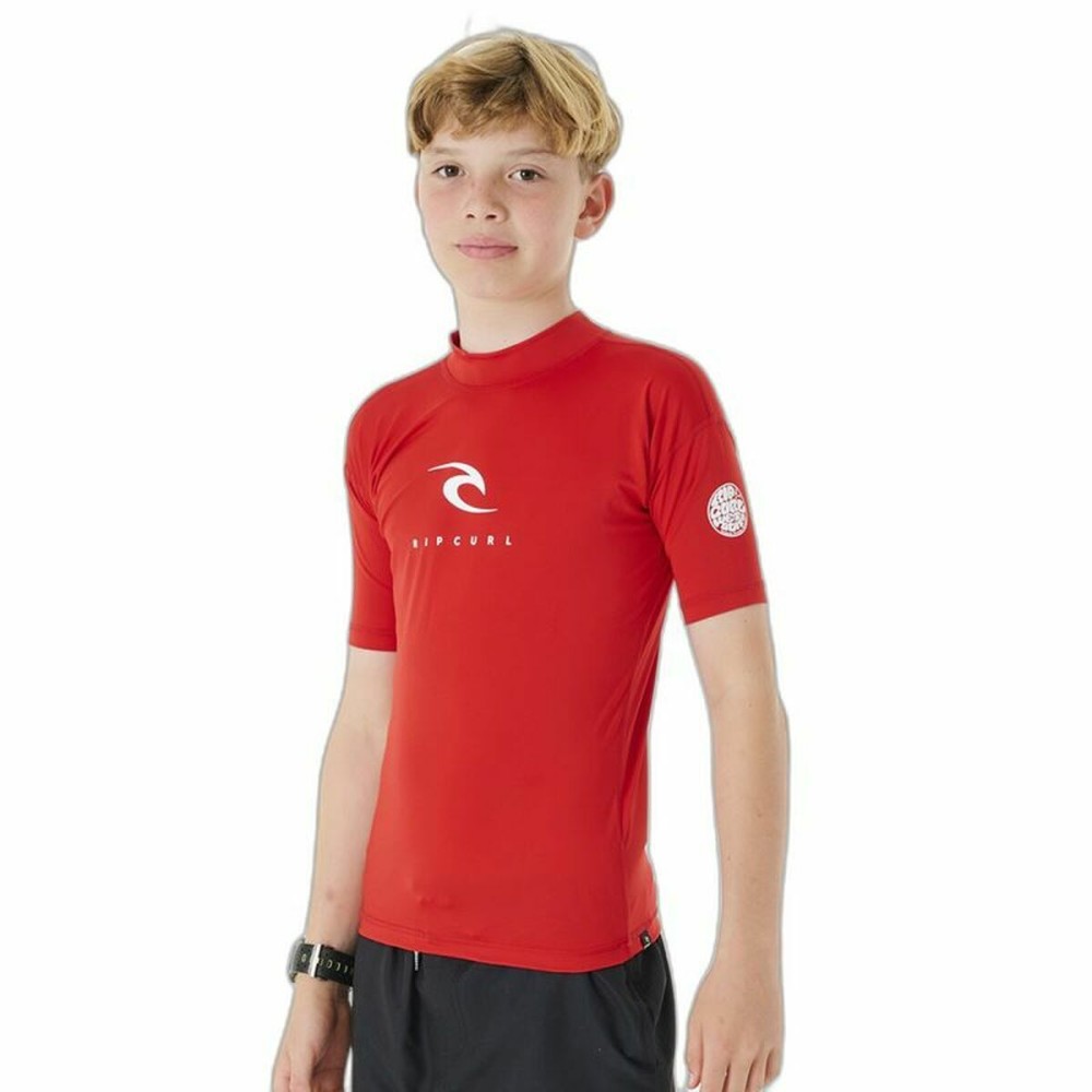 Jungen Kurzarm-T-Shirt Rip Curl Corps L/S Rash Vest  Rot Lycra Brandung