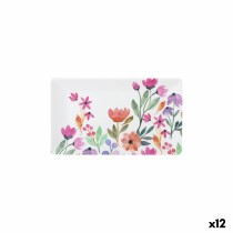 Tablett für Snacks La Mediterránea Blomster 25 x 15 x 2 cm (12 Stück)