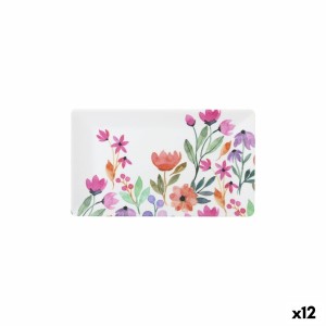 Tablett für Snacks La Mediterránea Blomster 25 x 15 x 2 cm (12 Stück)