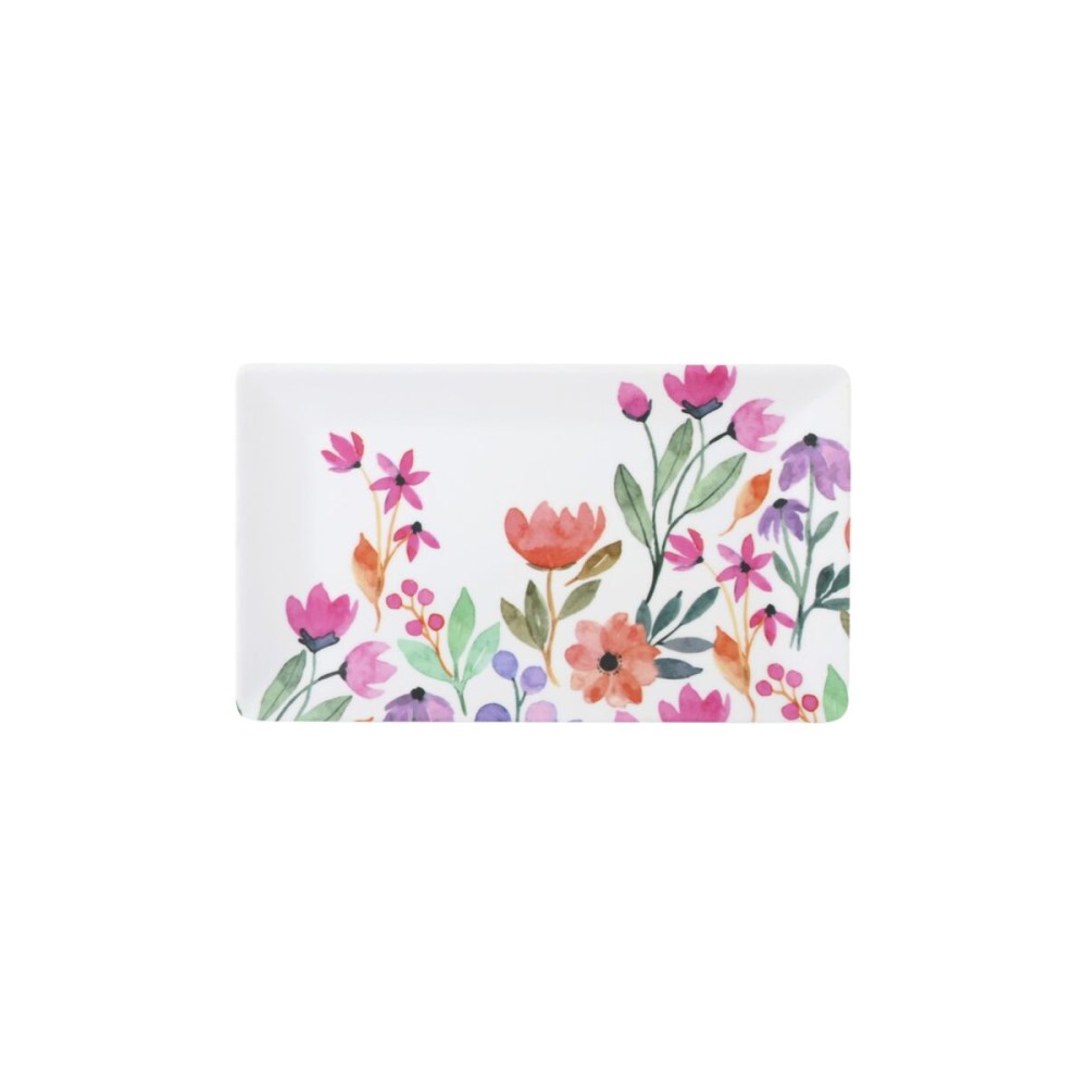 Tablett für Snacks La Mediterránea Blomster 25 x 15 x 2 cm (12 Stück)