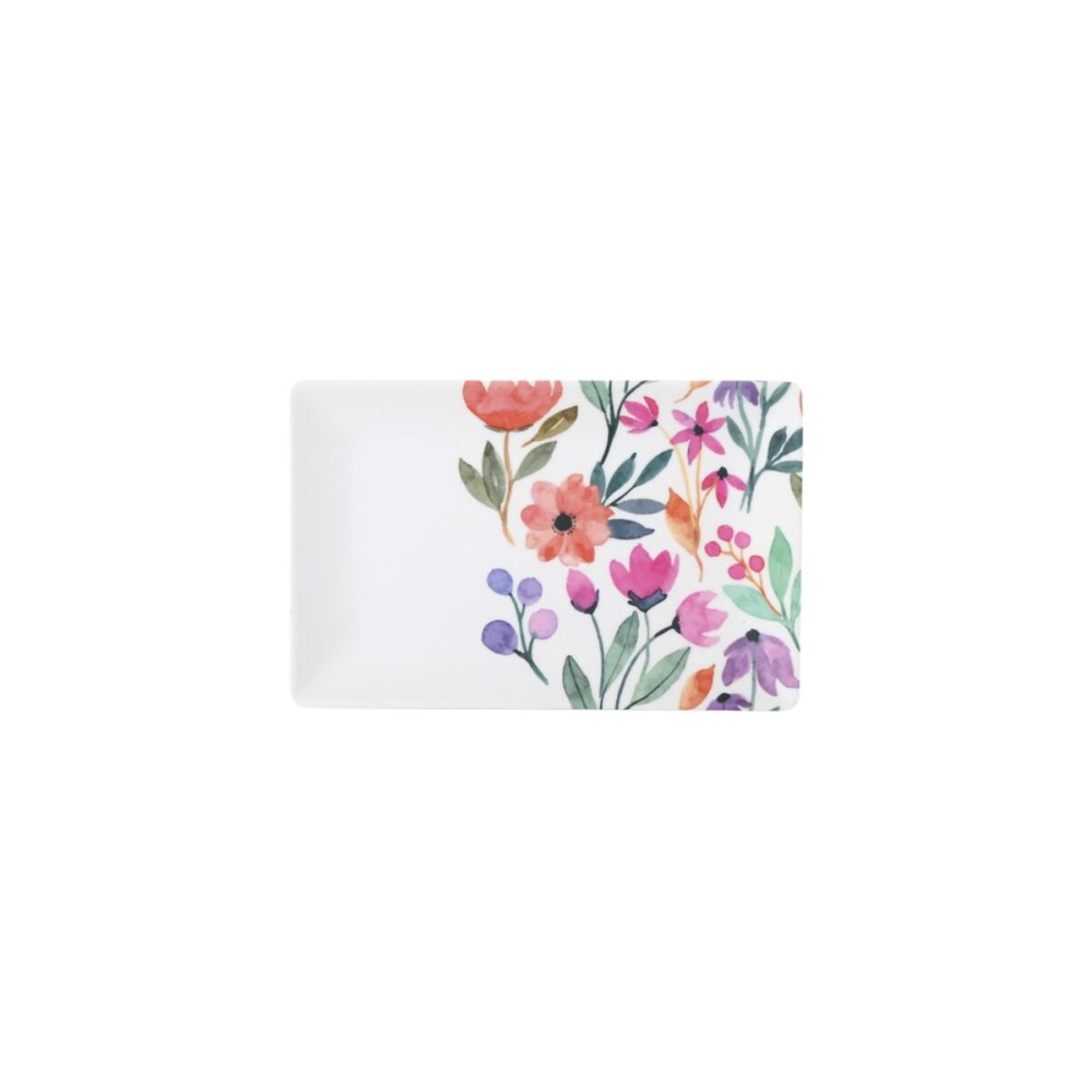 Tablett für Snacks La Mediterránea Blomster 20 x 13 x 2 cm (24 Stück)