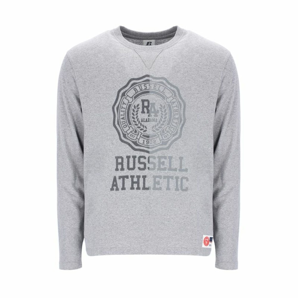 Herren Langarm-T-Shirt Russell Athletic Collegiate Hellgrau