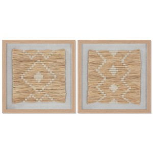 Painting Home ESPRIT Raffia Crystal 40 x 3 x 40 cm