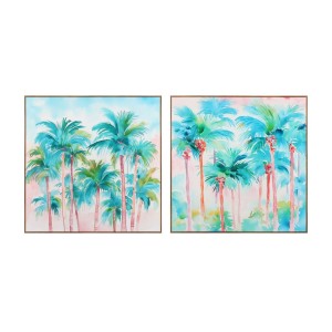 Leinwand Home ESPRIT polystyrol Leinwand 80 x 3,5 x 80 cm