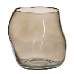 Vase Taupe Verre 18,5 x 19,5 x 19,5 cm