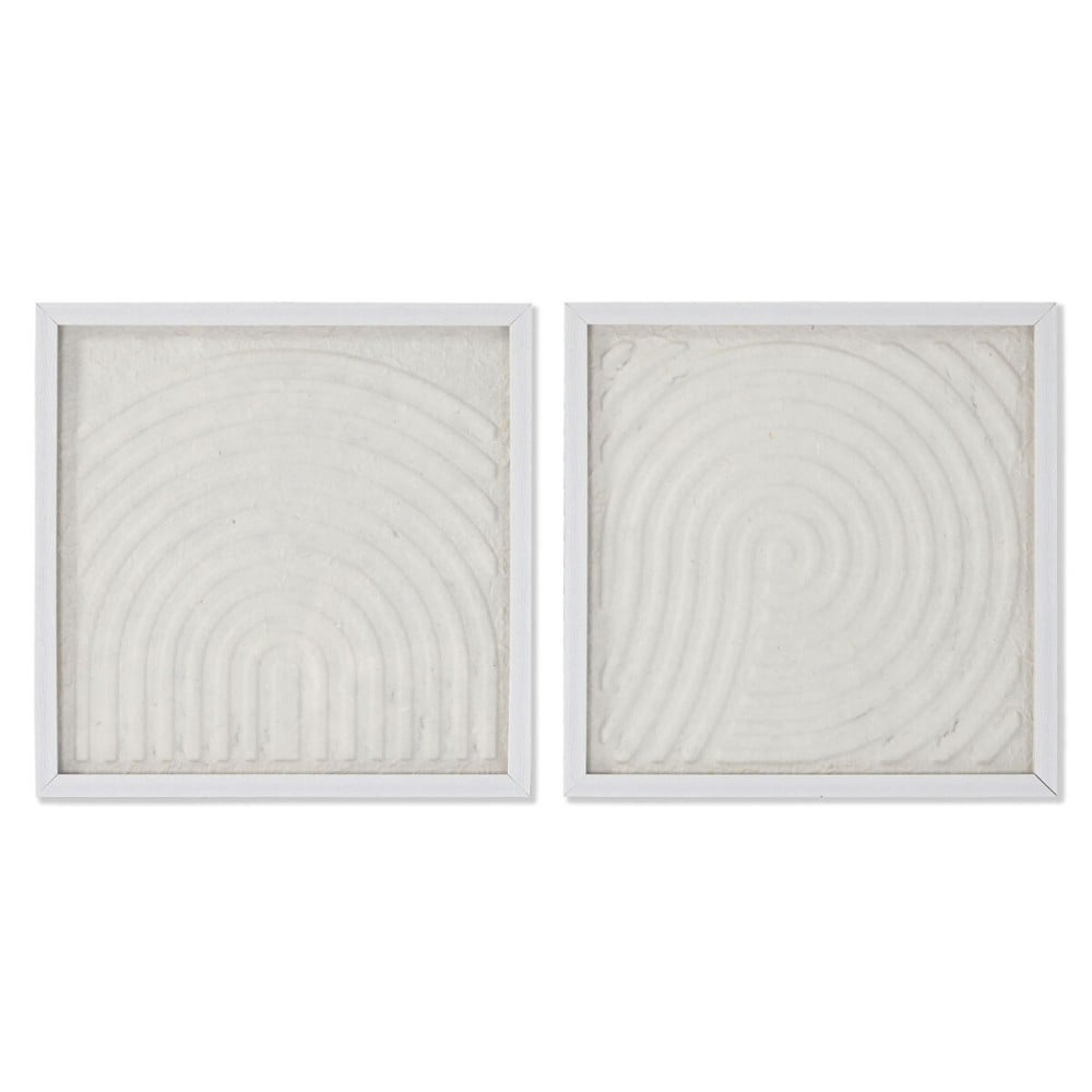 Satz mit 2 Bildern Home ESPRIT Papier Kristall 35 x 2 x 35 cm