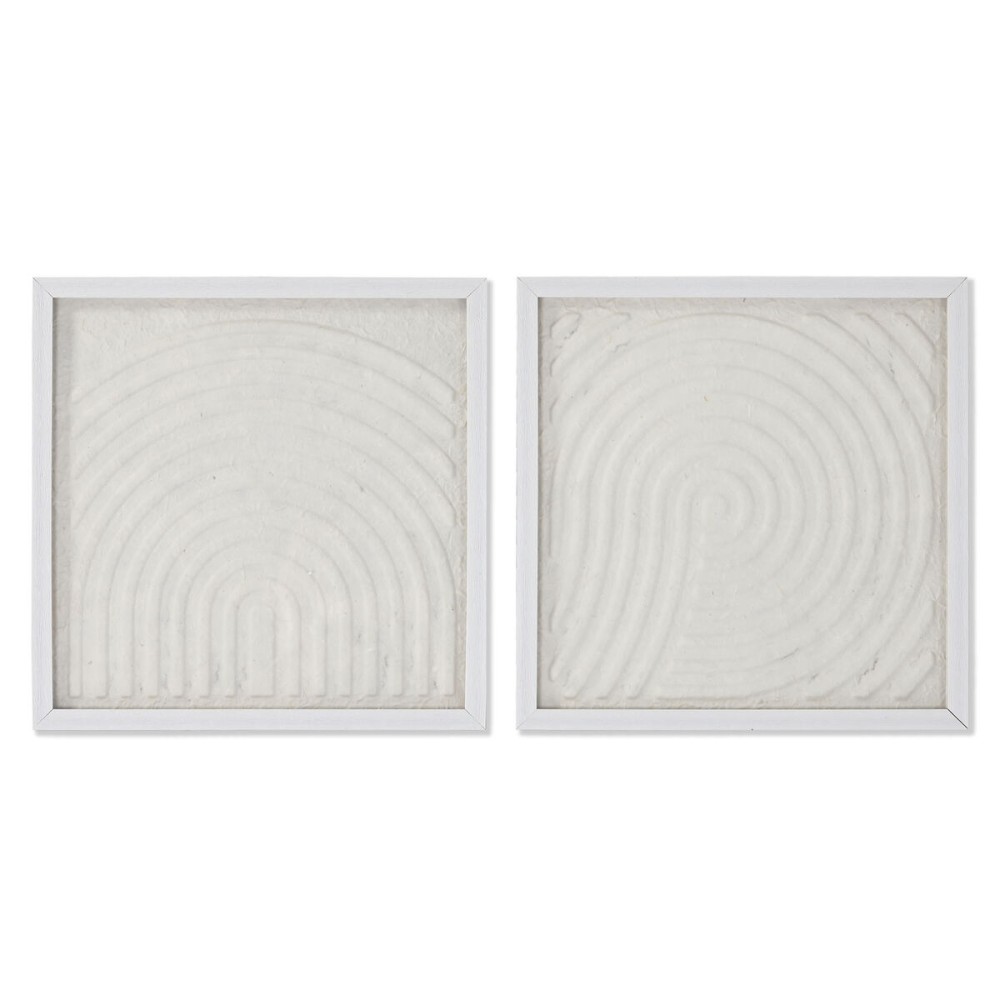 Set of 2 pictures Home ESPRIT Paper Crystal 35 x 2 x 35 cm