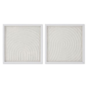 Satz mit 2 Bildern Home ESPRIT Papier Kristall 35 x 2 x 35 cm