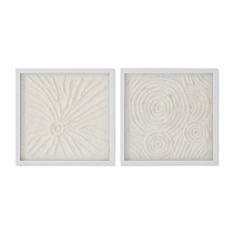 Satz mit 2 Bildern Home ESPRIT Papier Kristall 35 x 2 x 35 cm