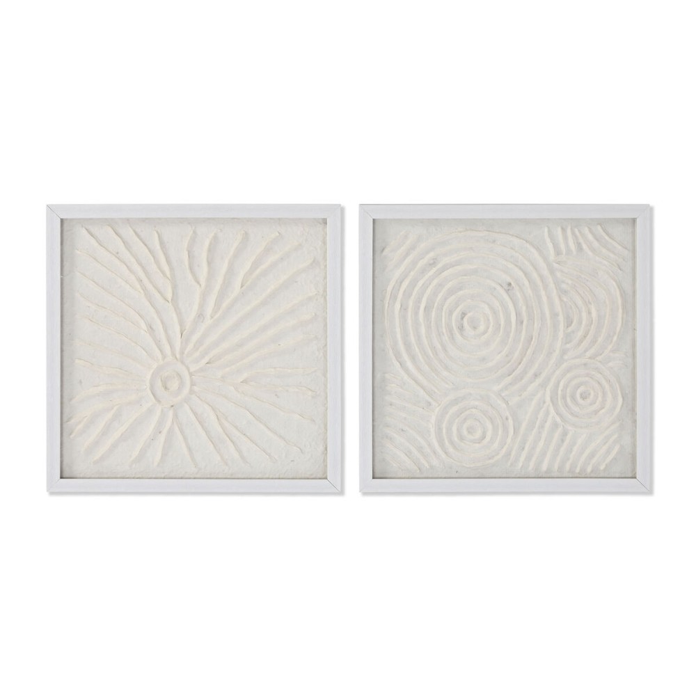 Jeu de 2 tableaux Home ESPRIT Papier Verre 35 x 2 x 35 cm