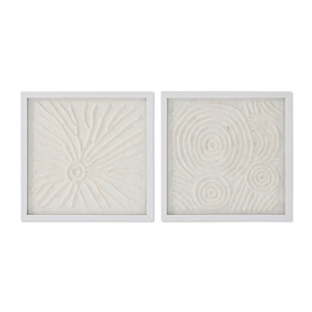Satz mit 2 Bildern Home ESPRIT Papier Kristall 35 x 2 x 35 cm