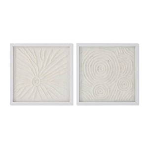 Satz mit 2 Bildern Home ESPRIT Papier Kristall 35 x 2 x 35 cm