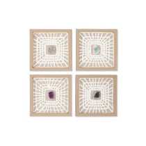 Satz mit 4 Bildern Home ESPRIT Papier Kristall 22 x 2 x 22 cm
