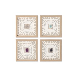 Set of 4 pictures Home ESPRIT Paper Crystal 22 x 2 x 22 cm