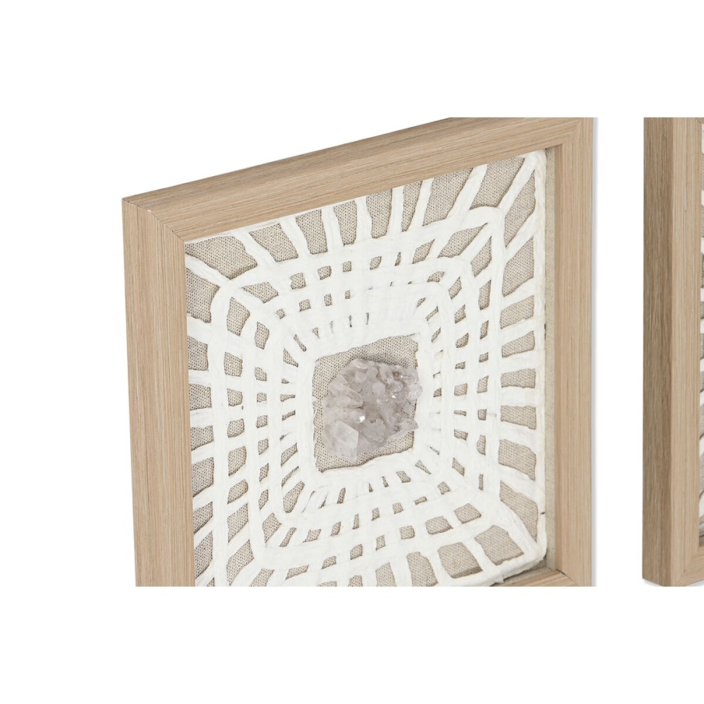 Satz mit 4 Bildern Home ESPRIT Papier Kristall 22 x 2 x 22 cm