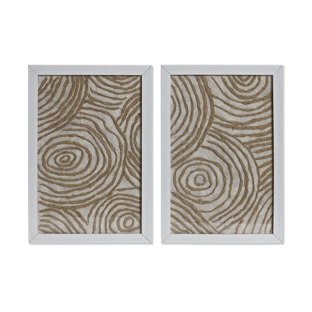 Satz mit 2 Bildern Home ESPRIT Papier Kristall 20 x 2 x 30 cm