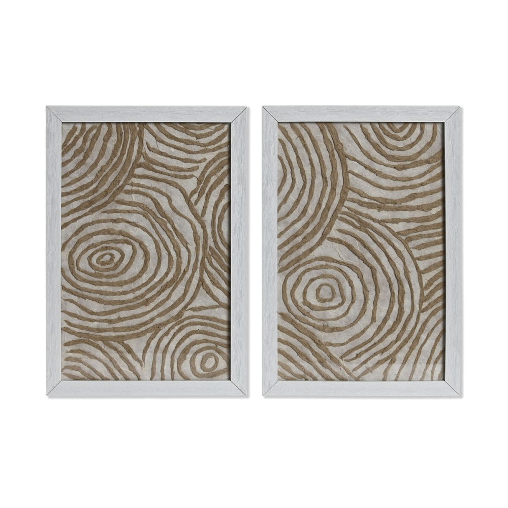 Set of 2 pictures Home ESPRIT Paper Crystal 20 x 2 x 30 cm
