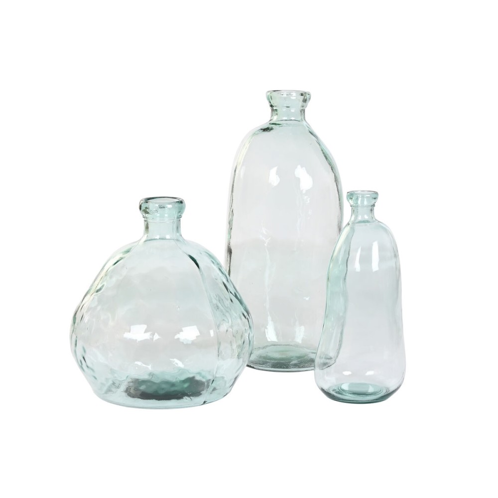 Vase Home ESPRIT Transparent Recycled glass 34 x 34 x 73 cm