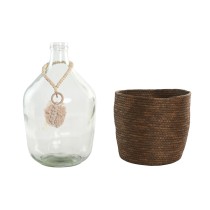 Vase Home ESPRIT Durchsichtig Dunkelbraun Kristall natürlich Kolonial 26 x 26 x 39 cm