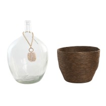 Vase Home ESPRIT Durchsichtig Dunkelbraun Kristall Kolonial 37 x 37 x 55 cm