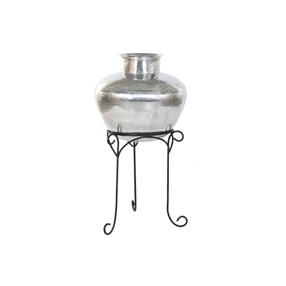 Vase Home ESPRIT Schwarz Silberfarben Aluminium 45 x 45 x 95 cm