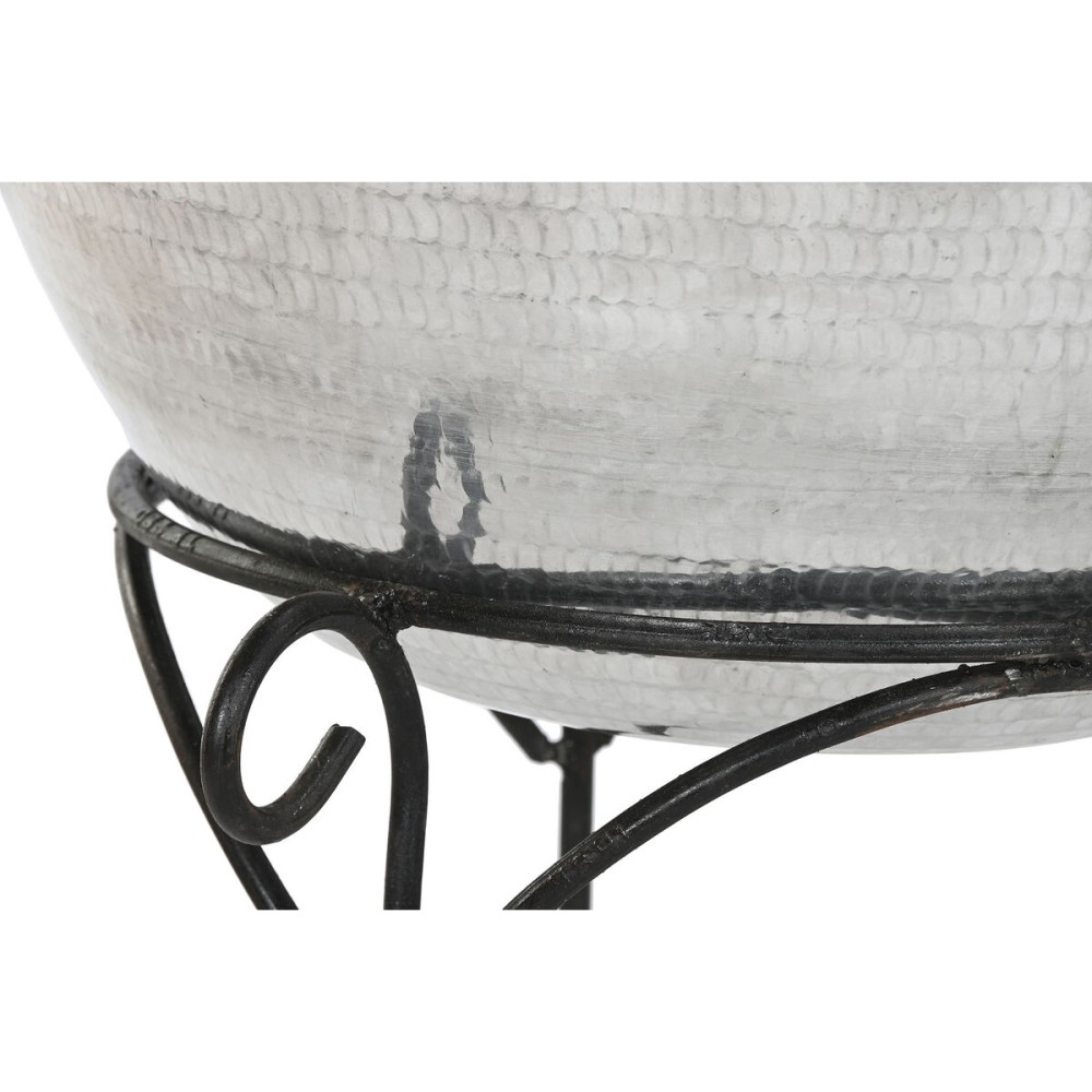 Vase Home ESPRIT Black Silver Aluminium 45 x 45 x 95 cm
