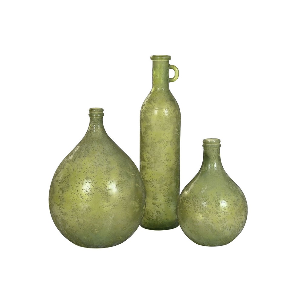 Vase Home ESPRIT grün Recyceltes Glas Antiker Finish 40 x 40 x 56 cm