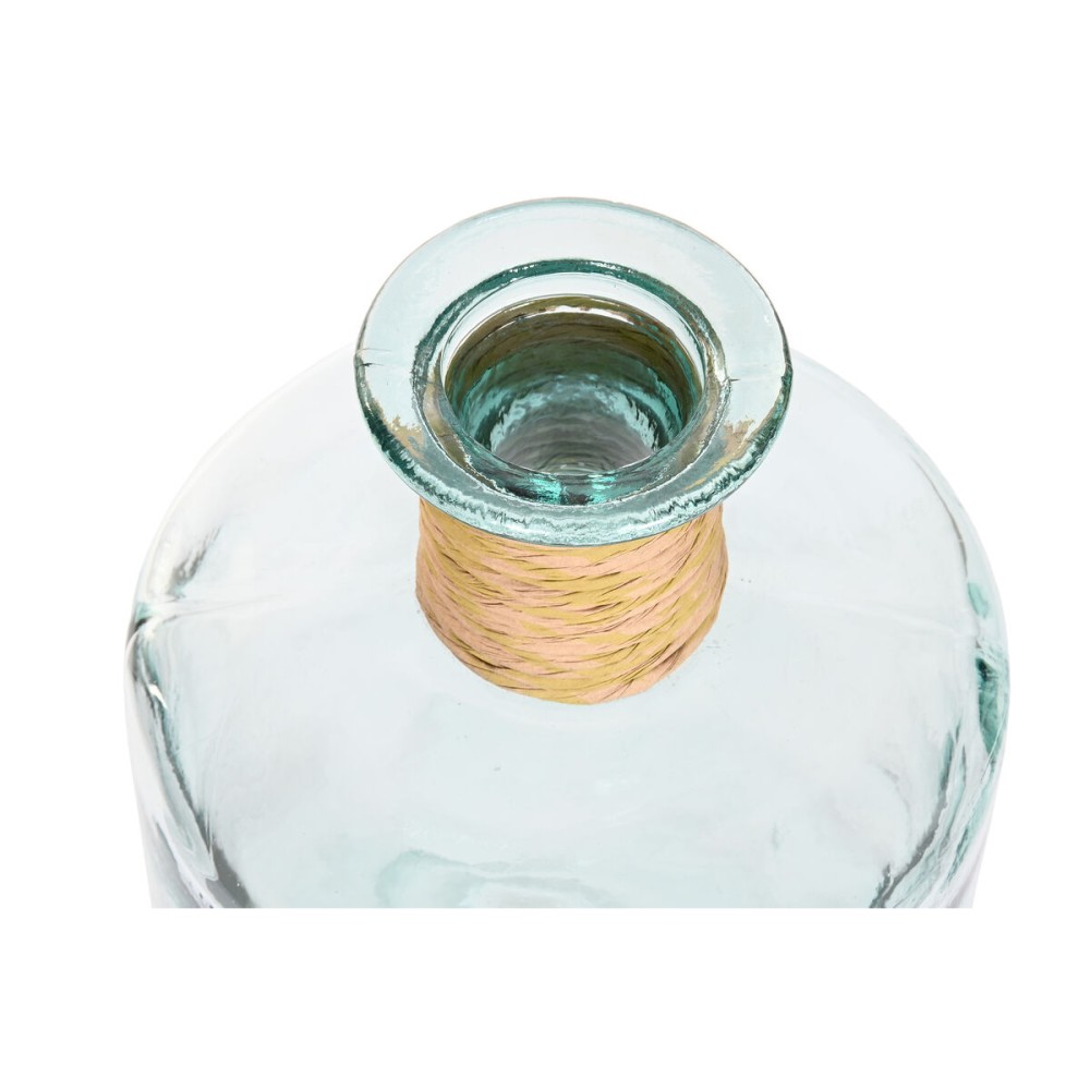 Vase Home ESPRIT Durchsichtig Binsen Recyceltes Glas natürlich 25 x 25 x 75 cm