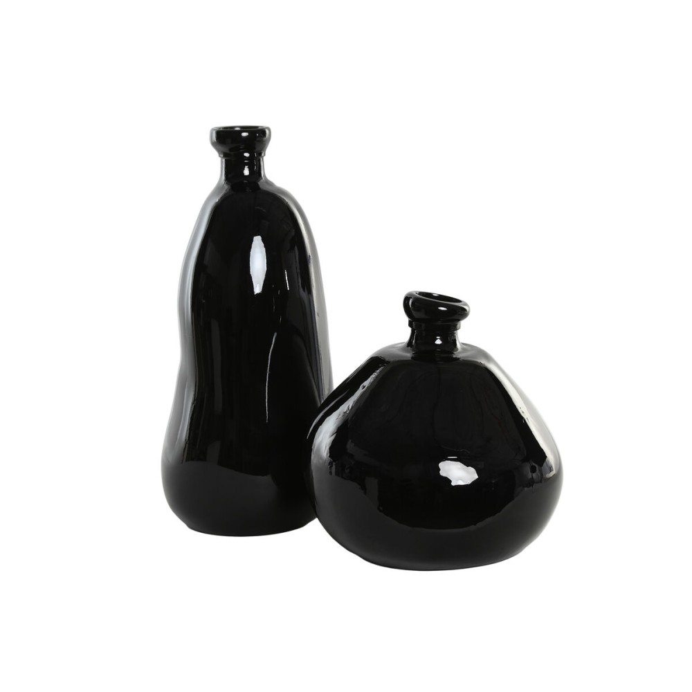 Vase Home ESPRIT Black Recycled glass 31 x 31 x 32 cm