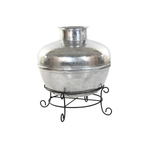 Vase Home ESPRIT Black Silver Aluminium Iron 75 x 75 x 90 cm