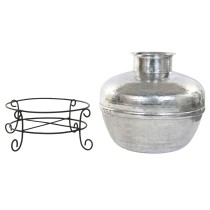 Vase Home ESPRIT Black Silver Aluminium Iron 75 x 75 x 90 cm