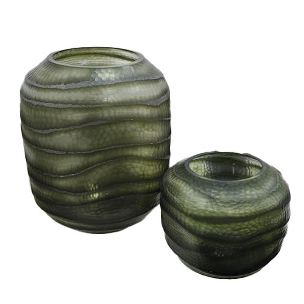 Vase Home ESPRIT Green Crystal Modern 27 x 27 x 33 cm