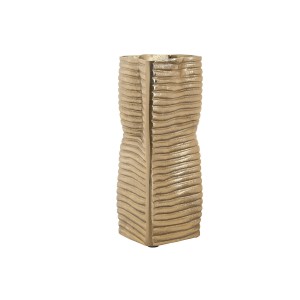 Vase Home ESPRIT Gold Aluminium abstrakt Moderne 17 x 15 x 33 cm