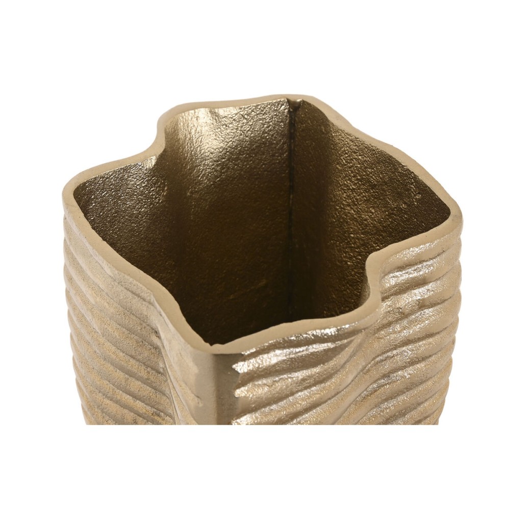 Vase Home ESPRIT Gold Aluminium abstrakt Moderne 17 x 15 x 33 cm