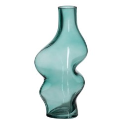 Vase grün Kristall 12,5 x 10 x 25 cm