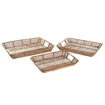 Tablettset Home ESPRIT natürlich Metall 44 x 32 x 6 cm (3 Stück)