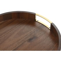 Schale Home ESPRIT Gold natürlich Metall Akazienholz 35,5 x 35,5 x 5 cm