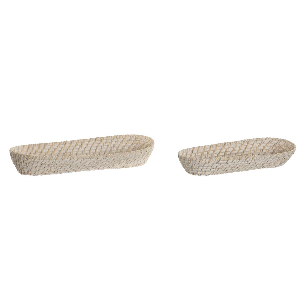 Plateau apéritif Home ESPRIT Blanc Naturel 44 x 18 x 7 cm