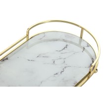 Tablettset Home ESPRIT Weiß Gold Metall Kristall 31 x 17 x 5 cm (2 Stück)