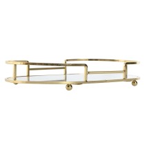 Set of trays Home ESPRIT White Golden Metal Crystal 31 x 17 x 5 cm (2 Units)