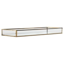 Set of trays Home ESPRIT White Golden Metal Crystal 42 x 15 x 4 cm (2 Units)