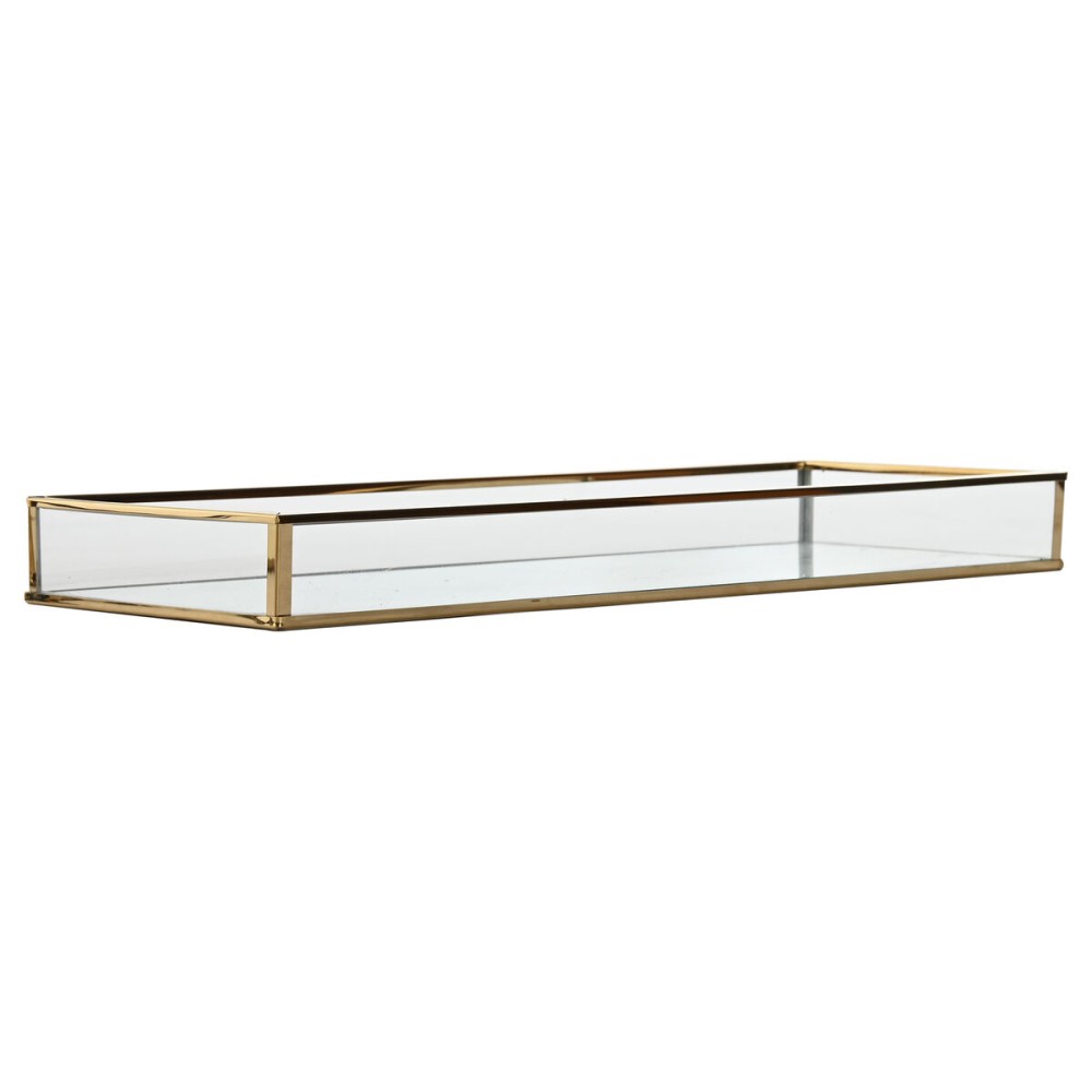 Tablettset Home ESPRIT Weiß Gold Metall Kristall 42 x 15 x 4 cm (2 Stück)