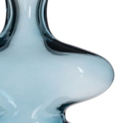 Vase Bleu Verre 18 x 7,5 x 21,5 cm