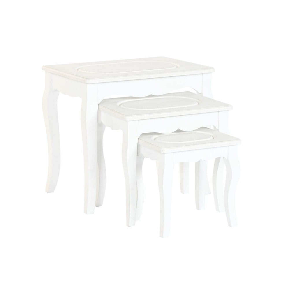 Side table Home ESPRIT White Light grey 53 x 35 x 47 cm